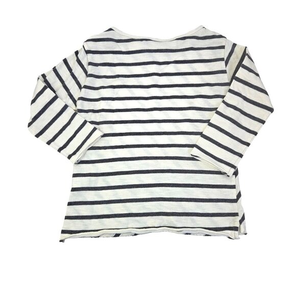 Zara Girl 2/3 Navy & White Striped Long Sleeve Top 4155 - Picture 2 of 7